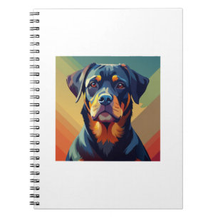 Retro Pop Art Rottweiler � Colorful Dog Portrait Notebook