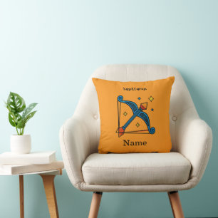 Retro Pop Art Sagittarius Zodiac Sign Gift Cushion