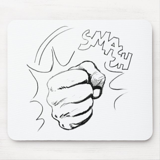 Retro Pop Art Smash Sketch Mousepad (Front)
