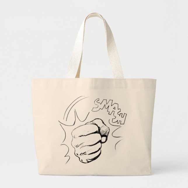 Retro Pop Art Smash Sketch Tote Bag (Front)