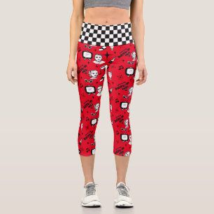 Retro Pop Art Style 1950s Style Graphics Capri Leggings