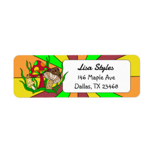 Retro Pop Art style Mushrooms  