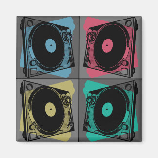 Retro Pop Art Turntables Magnet