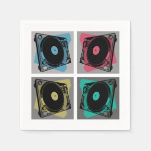 Retro Pop Art Turntables Napkin
