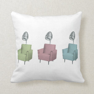 Retro Pop Art Vintage Salon Dryer Chairs Pillow
