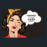 Retro Pop Art Woman Motivational Speech Bubble Poster<br><div class="desc">Retro Pop Art Woman Motivational Speech Bubble Message Premium Canvas</div>