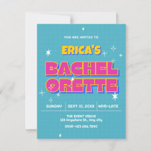 Retro pop bachelorette invitation