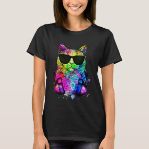Retro Pop British Shorthair Cat Portrait with Head T-Shirt