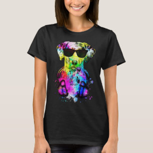 Retro Pop Catahoula Leopard Dog Portrait with Head T-Shirt