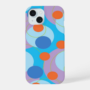 Retro Pop Circles Blue & Orange Dots Funky Groovy iPhone 15 Case