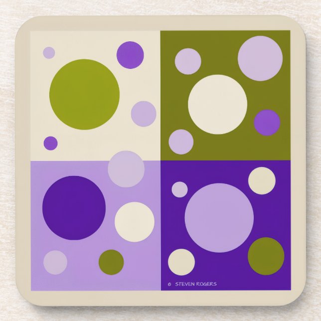 RETRO POP CIRCLES COASTERS (6). (Front)