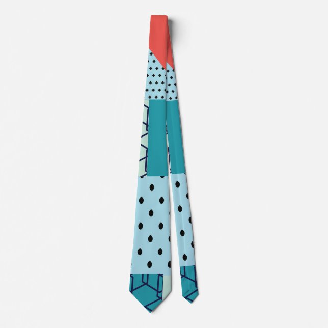 Retro Pop Collage Abstract Tie (Front)