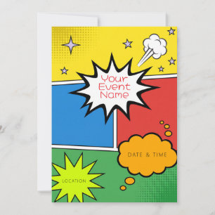 Retro Pop Comic Page Burst Invitation