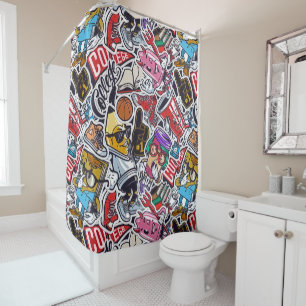 Retro Pop Culture Shower Curtain