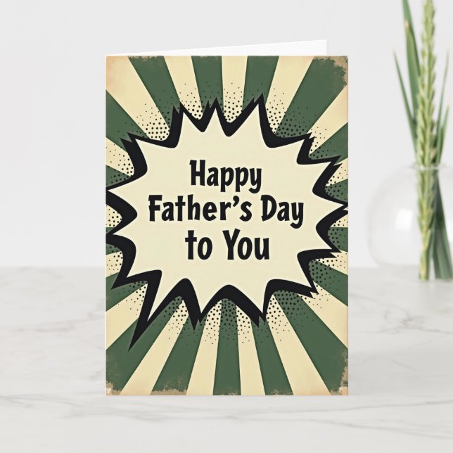 Retro Pop Fathers Day Shout Card (Front)