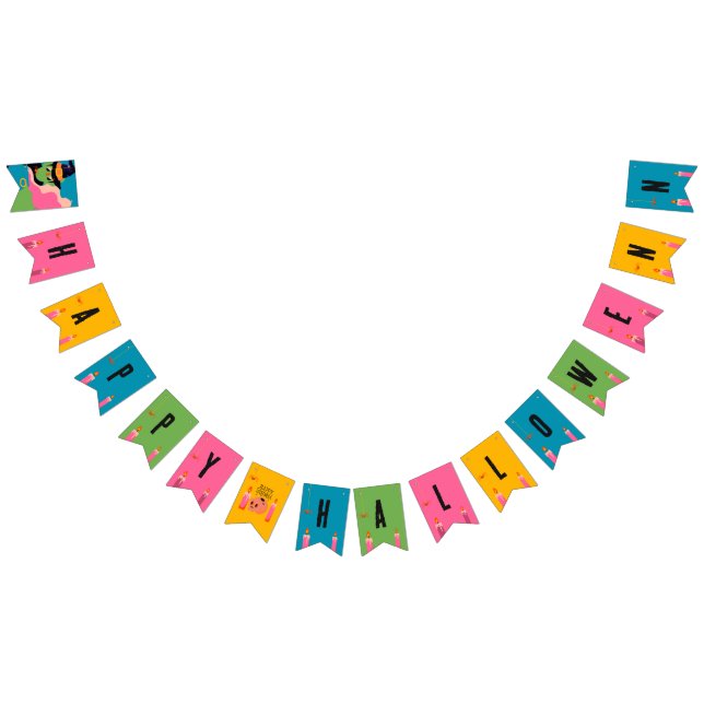 Retro Pop Halloween Vintage Costume Party Bunting (All)