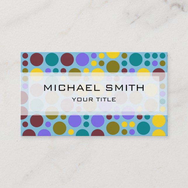 Retro Pop Polka Dot Mosaic Pattern #2 Business Card (Front)