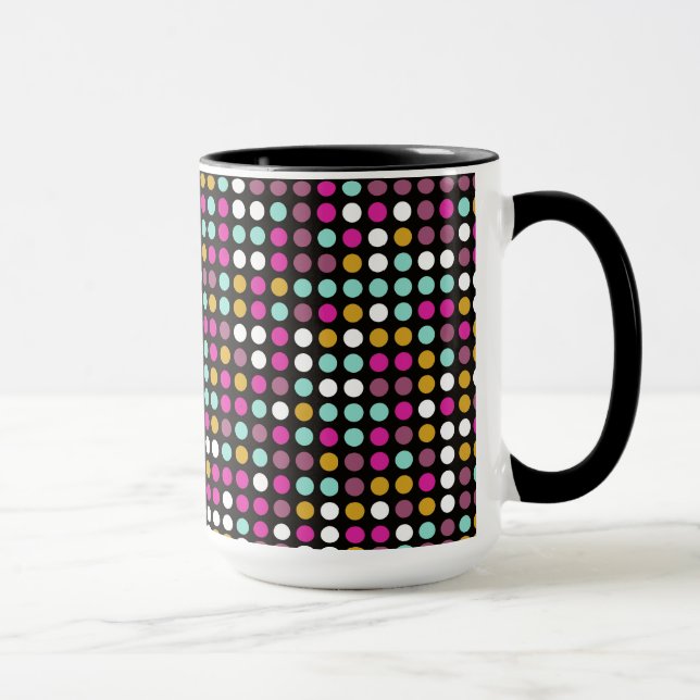 Retro Pop Polka Dot Mosaic Pattern #9 Mug (Right)