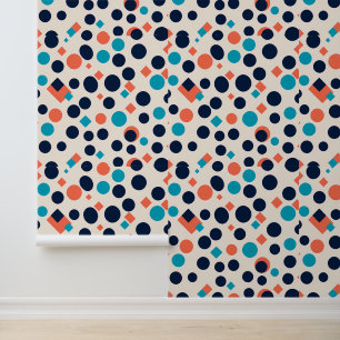 Retro Pop Polka: Geometric Circles and Squares Wallpaper