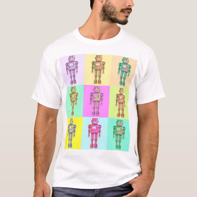 Retro Pop Robot v1 T-Shirt (Front)