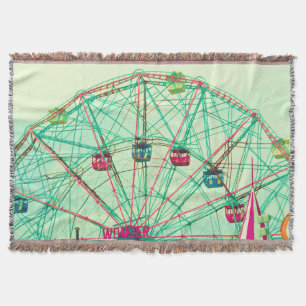 Retro Pop Summer Carnival Throw Blanket