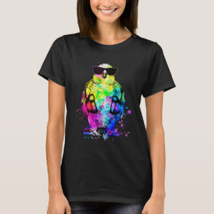 Retro Pop Sun Conure Bird Portrait with Headphones T-Shirt