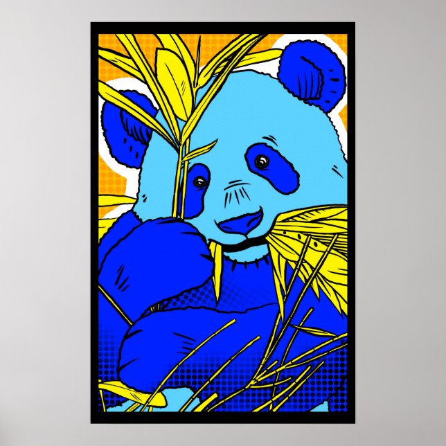Retro Popart Panda Poster (Front)