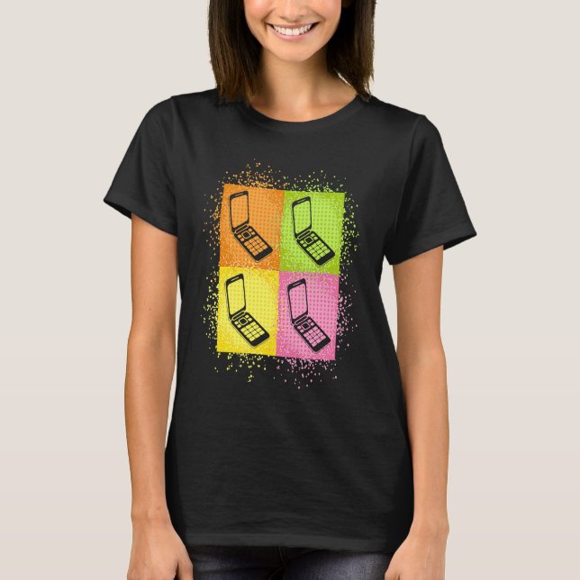 Retro Popart Style Oldschool Foldable Flip Phone A T-Shirt (Front)