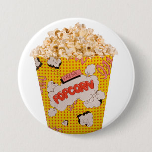 Retro Popcorn - Colour 7.5 Cm Round Badge