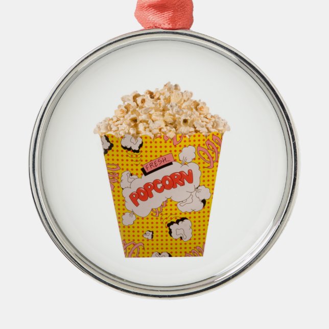 Retro Popcorn - Colour Metal Tree Decoration (Front)