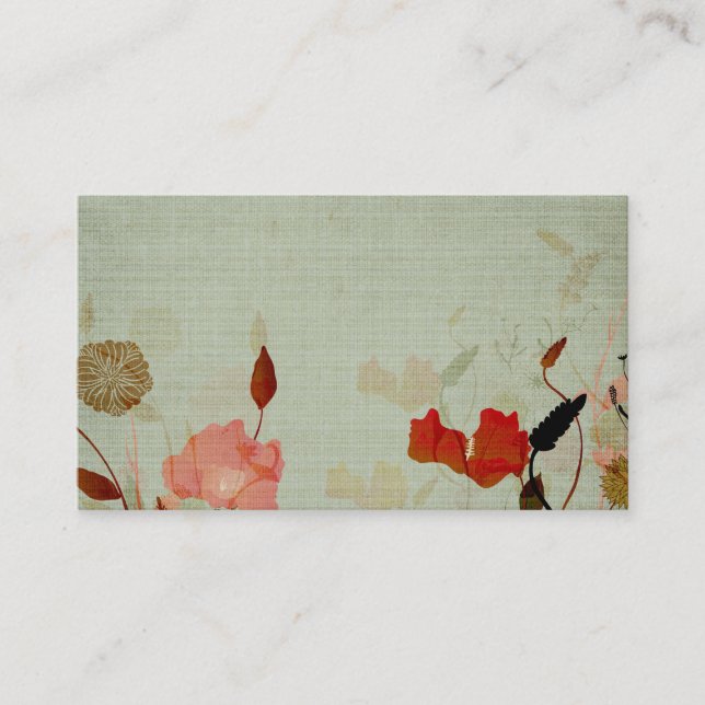 Retro poppies Business Card (Front)