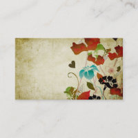 Retro poppies Business Card