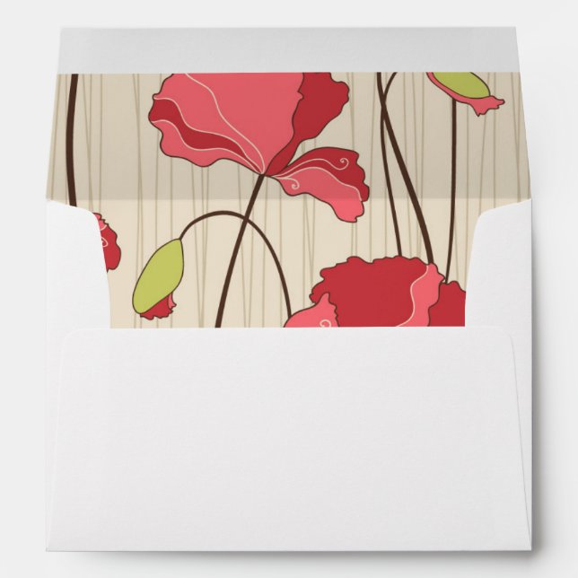 Retro Poppies Pattern Envelopes (Back (Bottom))