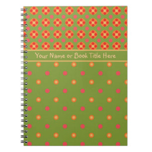 Retro Poppies, Polka Dots Spiral Notebook, Journal