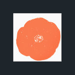 Retro Poppy Floral Art in Vintage Orange and White Canvas Print<br><div class="desc">Brighten up your wall with this Oversized Flower Block Print in Tangerine Orange Canvas.</div>