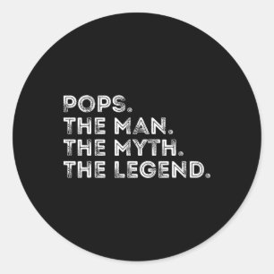 Retro Pops The Man The Myth The Legend Fathers Day Classic Round Sticker