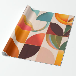 Retro Popular Abstract Squares Collection Wrapping Paper