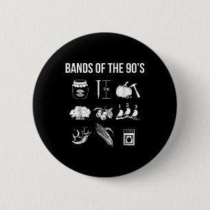 Retro Popular Music Bands Of The 90s Rock Funny Vi 6 Cm Round Badge