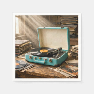 Retro Portable Record Player Napkin