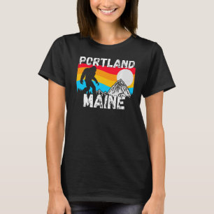 Retro Portland ME Maine City Apparel Souvenir T-Shirt