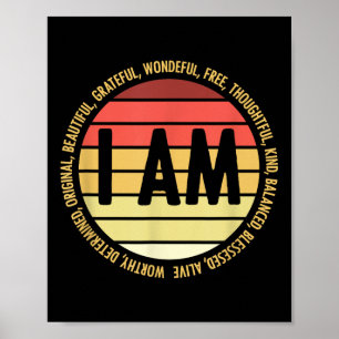 Retro Positive Affirmations Mental Health Awarenes Poster