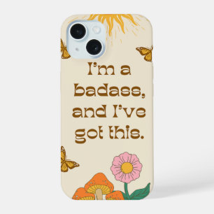 Retro Positive Girly Self Motivational iPhone 15 Case