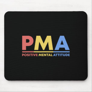 Retro Positive Mental Attitude Self Care Quote Men Mouse Mat