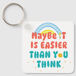 Retro Positive Quote Key Ring