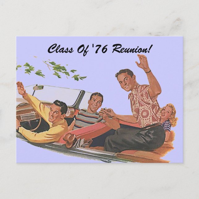 Retro Postcard Class Reunion Friends Classmates (Front)