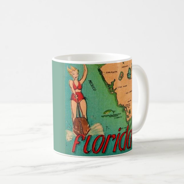 Retro Postcard of Florida  Coffee Mug (Front Right)