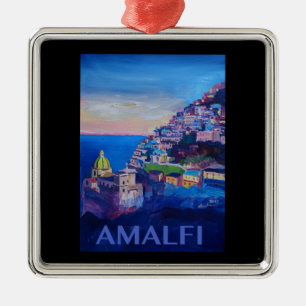 Retro Poster Amalfi Coast italy Metal Tree Decoration
