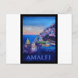 Retro Poster Amalfi Coast italy Postcard