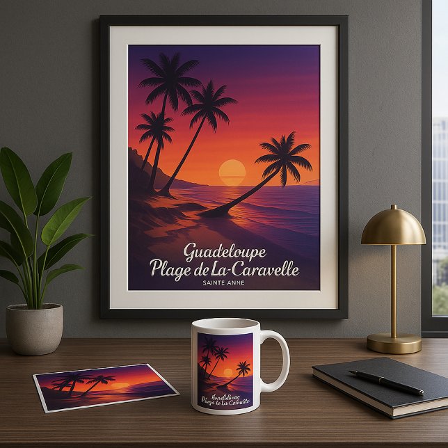 Retro Poster La Caravelle Beach Guadeloupe (Creator Uploaded)