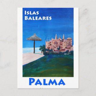 Retro Poster Palma De Mallorca Postcard